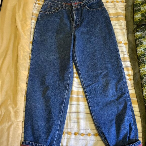Vintage L.L. Bean double L relaxed fit lined cotton high rise jeans | size 12T - Picture 9 of 10